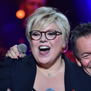 Exclusif -  François Feldman et Laurence Boccolini - Enregistrement de l'émission "La Télé Chante Pour le Sidaction" aux théâtre des Folies Bergère à Paris. L'émission sera diffusée sur France 2 le 28 mars  