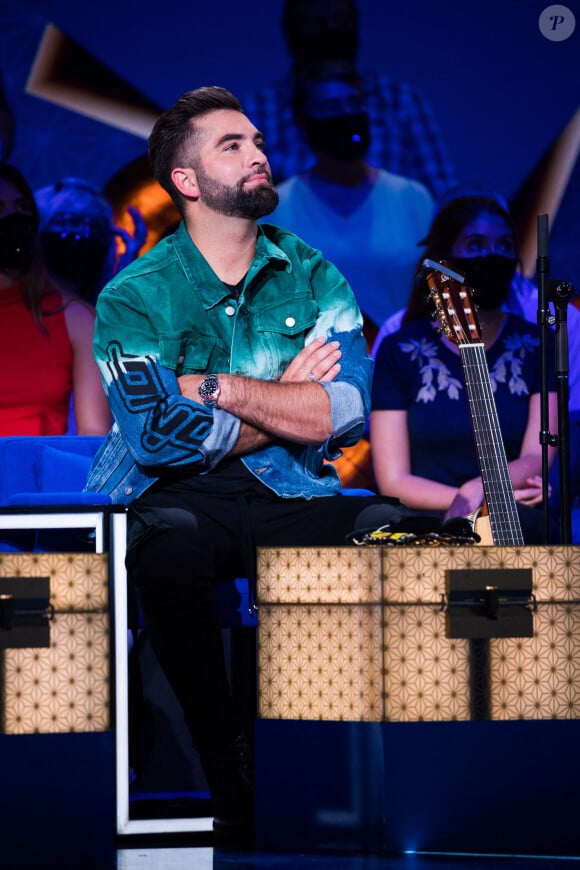 Exclusif - Kendji Girac - Enregistrement de l'émission "La boîte à Secrets 5" à Paris, qui sera diffusée le 9 octobre sur France 3. Le 21 septembre 2020. © Tiziano Da Silva / Bestimage 