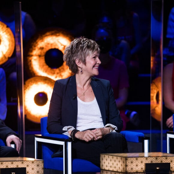 Exclusif - Véronique Jannot - Enregistrement de l'émission "La boîte à Secrets 5" à Paris, qui sera diffusée le 9 octobre sur France 3. Le 21 septembre 2020. © Tiziano Da Silva / Bestimage 