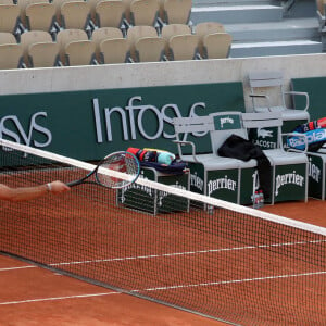 Ophélie Meunier et Pierre-Henri Mathieu ont remporté le tournoi de tennis du programme "Stars, Set et Match", dont la marque française "Hair rituel by Sisley" est le partenaire officiel, sur le court Simonne-Mathieu dans le cadre des Internationaux de Roland Garros à Paris. Le 7 Octobre 2020 © Dominique Jacovides / Bestimage