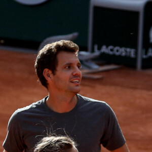 Ophélie Meunier et Pierre-Henri Mathieu ont remporté le tournoi de tennis du programme "Stars, Set et Match", dont la marque française "Hair rituel by Sisley" est le partenaire officiel, sur le court Simonne-Mathieu dans le cadre des Internationaux de Roland Garros à Paris. Le 7 Octobre 2020 © Dominique Jacovides / Bestimage