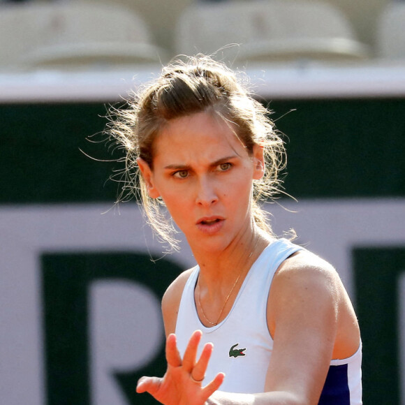 Ophélie Meunier et Pierre-Henri Mathieu ont remporté le tournoi de tennis du programme "Stars, Set et Match", dont la marque française "Hair rituel by Sisley" est le partenaire officiel, sur le court Simonne-Mathieu dans le cadre des Internationaux de Roland Garros à Paris. Le 7 Octobre 2020 © Dominique Jacovides / Bestimage