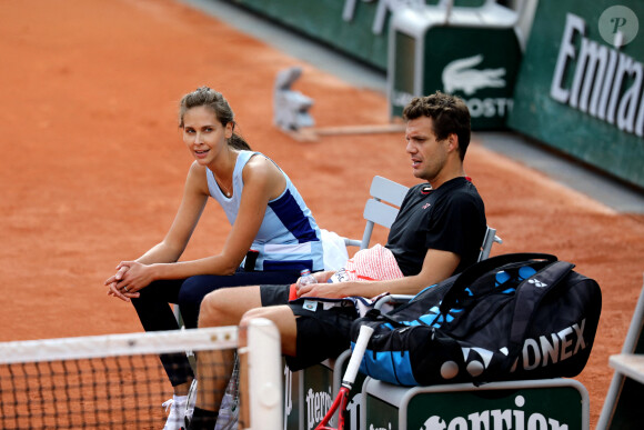 Ophélie Meunier et Pierre-Henri Mathieu ont remporté le tournoi de tennis du programme "Stars, Set et Match", dont la marque française "Hair rituel by Sisley" est le partenaire officiel, sur le court Simonne-Mathieu dans le cadre des Internationaux de Roland Garros à Paris. Le 7 Octobre 2020 © Dominique Jacovides / Bestimage