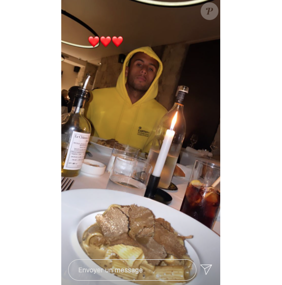 Sarah Lopez en couple avec un champion du monde de pâtisserie, Yazid Ichemrahen. Octobre 2020.
