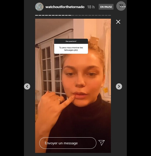 Louane dévoile ses tatouages sur Instagram. Le 15 octobre 2020.