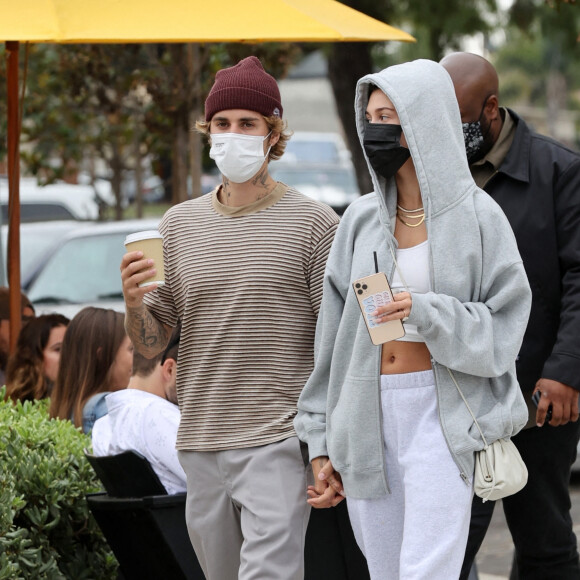 Exclusif - Hailey Baldwin et Justin Bieber à Los Angeles, le 10 octobre 2020.