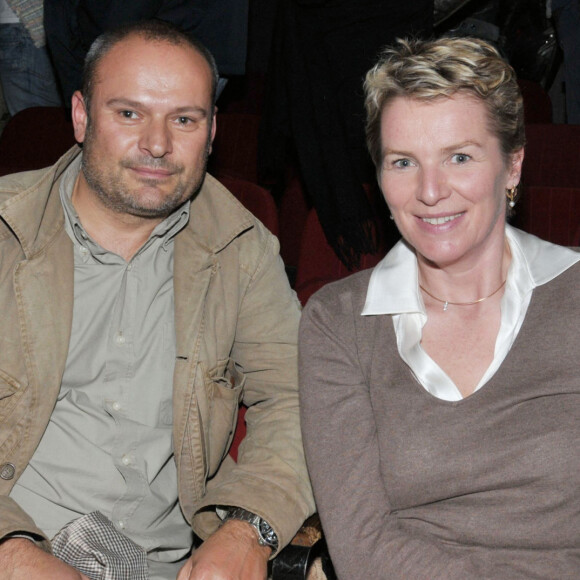 Elise Lucet et son mari Martin Bourgeois - Générale du spectacle "Deuxième couche" de Nicolas Canteloup à l'Olympia.