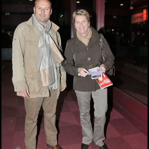 Elise Lucet et son mari Martin Bourgeois - Générale du spectacle "Deuxième couche" de Nicolas Canteloup à l'Olympia.