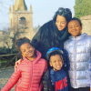 L'épouse de Blaise Matuidi, Isabelle Matuidi, et leurs trois enfants en février 2020.