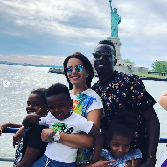 Blaise Matuidi, son épouse Isabelle Matuidi et leurs trois enfants à New York en juin 2019.