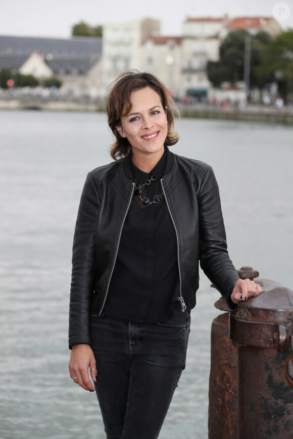 Armelle Deutsch au photocall du téléfilm "Harcelée" lors du 18ème Festival de la Fiction TV de La Rochelle. Le 17 septembre 2016 © Patrick Bernard / Bestimage