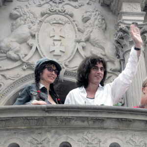 Anne Parillaud et Jean-Michel Jarre à Gdansk en 2005.