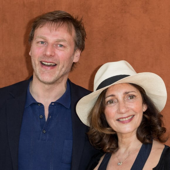 Valérie Karsenti et son compagnon François Feroleto au village lors des internationaux de tennis de Roland Garros à Paris, France, le 1 juin 2019. © Jacovides-Moreau/Bestimage 