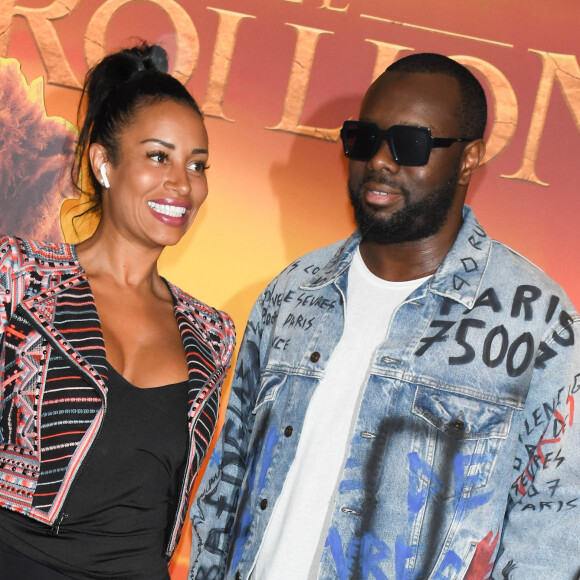 Info - Gims bientôt papa pour la cinquième fois? - Maitre Gims et sa femme Demdem Djuna - Projection exceptionnelle du nouveau Disney "Le Roi Lion" au Grand Rex à Paris le 11 juillet 2019. © Coadic Guirec/Bestimage