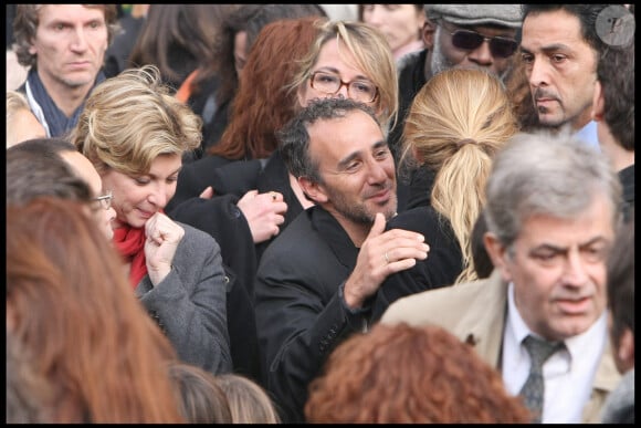 Michèle Laroque, Elie Semoun, Alice Taglioni - Obsèques de Jocelyn Quivrin à Paris en 2009.
