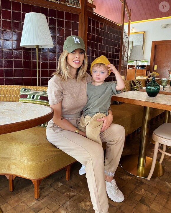 Caroline Receveur avec son fils Marlon, le 23 octobre 2020