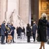 Le président de la République, Emmanuel Macron accompagné de la première dame Brigitte Macron préside la cérémonie de panthéonisation de Maurice Genevoix, le 11 novembre 2020, au Panthéon, Paris . © Stéphane Lemouton / Bestimage