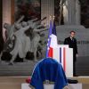 Le président de la République, Emmanuel Macron préside la cérémonie de panthéonisation de Maurice Genevoix, le 11 novembre 2020, au Panthéon, Paris . © Stéphane Lemouton / Bestimage