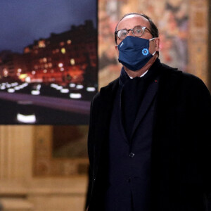 Francois Hollande - Le président de la République, Emmanuel Macron préside la cérémonie de panthéonisation de Maurice Genevoix, le 11 novembre 2020, au Panthéon, Paris . © Stéphane Lemouton / Bestimage