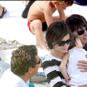 Tom Cruise, Katie Holmes et leur fille Suri à Cannes en 2007.