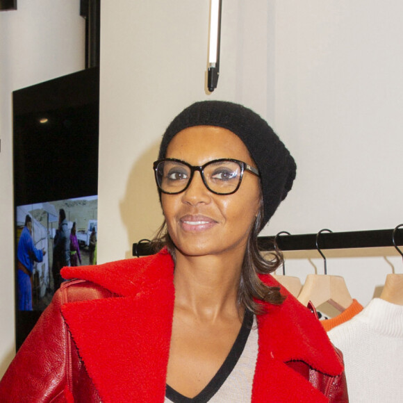 Exclusif - Karine Le Marchand lors de l'inauguration de la boutique flagship "Kujten" (marque française spécialisée dans le cachemire), située avenue Victor Hugo à Paris, le 27 novembre 2019. © Jack Tribeca/Bestimage 