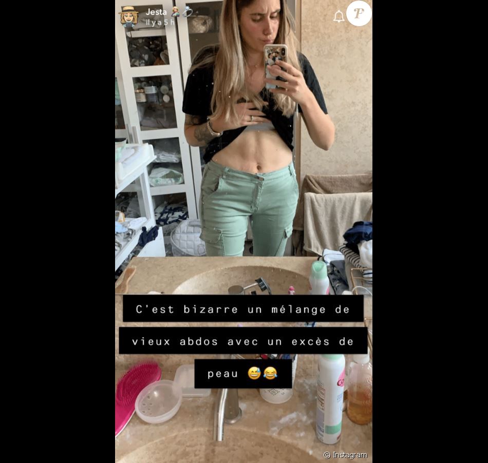 Après la naissance de Juliann, Jesta dévoile son ventre post-accouchement (septembre 2019).