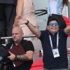 Diego Maradona et sa compagne Rocio Oliva - Célébrités dans les tribunes opposant la France à l'Argentine lors des 8ème de finale de la Coupe du monde à Kazan en Russie le 30 juin 2018 © Cyril Moreau/Bestimage 