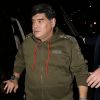 Exclusif - Diego Maradona sort dîner avec sa compagne Rocio Oliva à Londres le 22 octobre 2017.