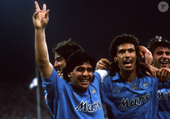 Archives - Diego Maradona et Careca lors d'une finale de football. Le 19 avril 1989 © Imago / Panoramic / Bestimage