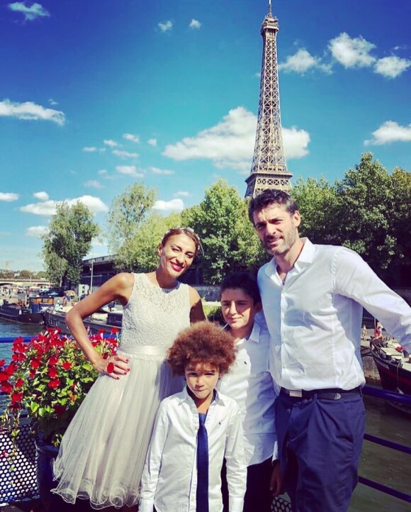 Gil Alma avec sa femme Aminata et ses enfants à Paris, Juin 2019