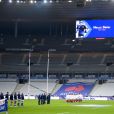 Minute de Silence - hommage des joueurs de l'équipe de France a Christophe Dominici - Match de Rugby, France vs Italie (35-22) - Coupe d'Automne des Nations au Stade de France à Paris le 28 novembre 2020. © JB Autissier / Panoramic / Bestimage   