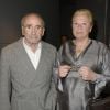 Exclusif - Claude Brasseur et sa femme Michèle - Soirée "Déguster du vin au restaurant Guy Savoy" à Paris le 18 mai 2015.