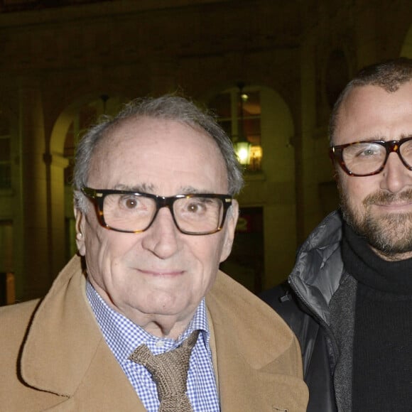 Claude Brasseur et son fils Alexandre - Générale de la pièce "La porte à côté" au Théâtre Édouard VII à Paris, le 10 fevrier 2014.