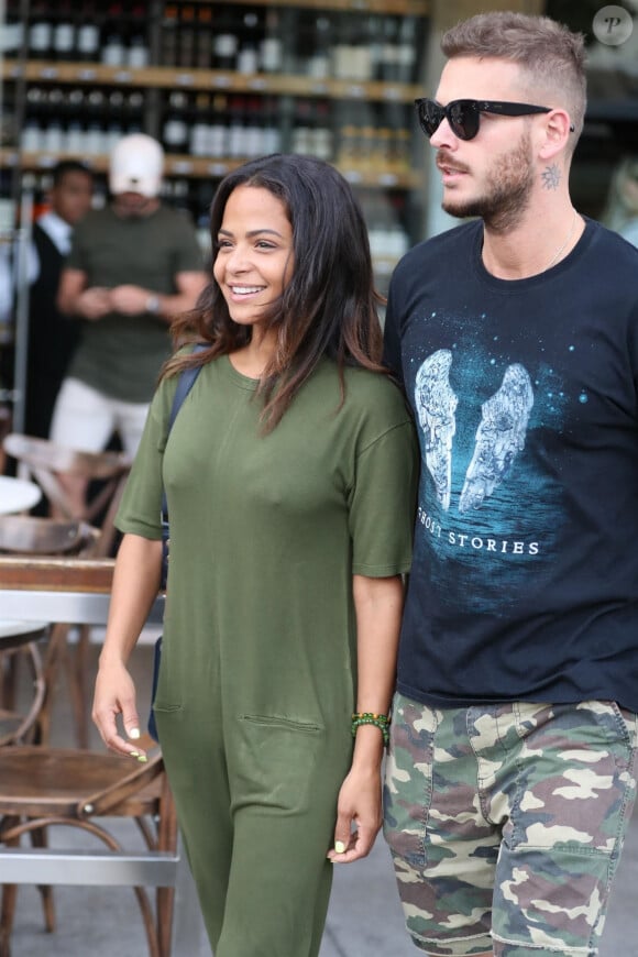 Christina Milian et son compagnon Matt Pokora (M. Pokora) font du shopping chez "Wally's" à Beverly Hills. Los Angeles, le 15 novembre 2018. 