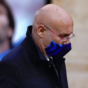 Bernard Laporte - Obsèques du rugbyman Christophe Dominici en l'église Saint-Louis de Hyères le 4 décembre 2020 © Norbert Scanella / Panoramic / Bestimage