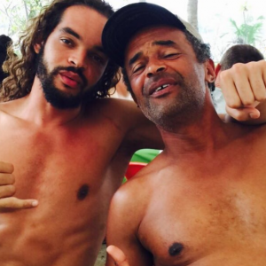 Joakim Noah pose avec son papa, Yannick Noah, sur Instagram, 2016.