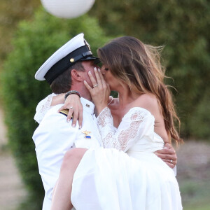 Exclusif - Benjamin Castaldi et sa femme Aurore Aleman - Cérémonie religieuse - Mariage de Benjamin Castaldi et Aurore Aleman au Mas de La Rose à Eygalières, le 27 août 2016. © Jacovides-Moreau/Bestimage