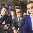 Benjamin Castaldi et ses trois fils, Simon, Julien et Enzo - Instagram, avril 2018.