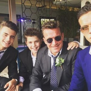 Benjamin Castaldi et ses trois fils, Simon, Julien et Enzo - Instagram, avril 2018.