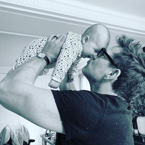 Benjamin Castaldi et son fils Gabriel, le 10 décembre 2020