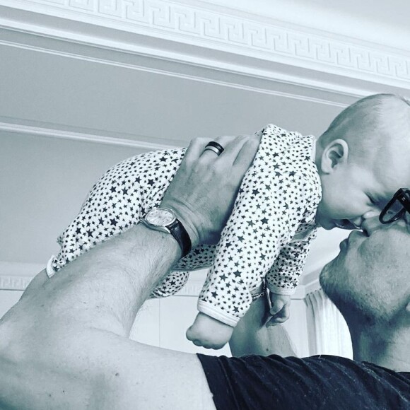 Benjamin Castaldi et son fils Gabriel, le 10 décembre 2020