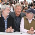 George Lucas, Harrison Ford et Steven Spielberg au Festival de Cannes pour présenter "Indiana Jones 4".
