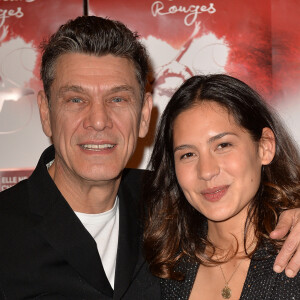 Marc Lavoine et sa compagne Line Papin au photocall de la générale de presse du spectacle musicale "Les Souliers Rouges" aux Folies Bergères à Paris, France, le 4 février 2020. © Veeren/Bestimage 