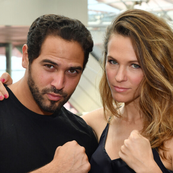 Samy Gharbi et Lorie Pester durant un photocall pour la série "Demain nous appartient" dans le cadre du 58e Festival de Télévision de Monte Carlo au Grimaldi Forum à Monaco. Le 16 juin 2018. © Bruno Bebert / Bestimage