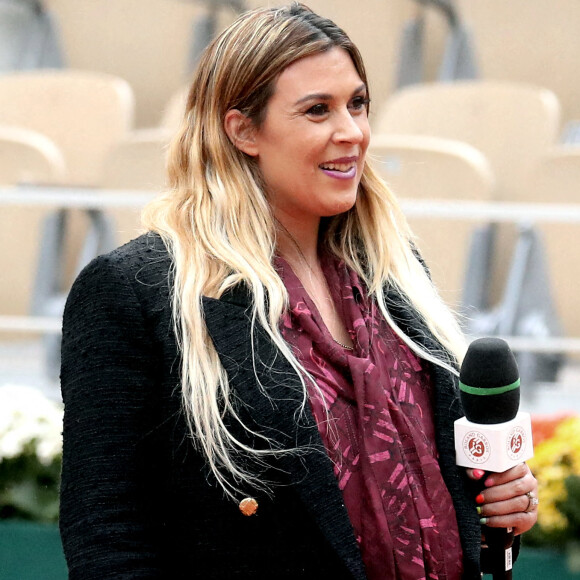 Marion Bartoli, enceinte dans les tribunes des internationaux de tennis de Roland Garros à Paris, automne 2020. © Dominique Jacovides / Bestimage