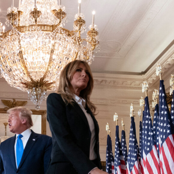 Melania Trump - Le président Donald Trump lors d'une conférence de presse à la Maison Blanche à Washington le 4 novembre 2020.