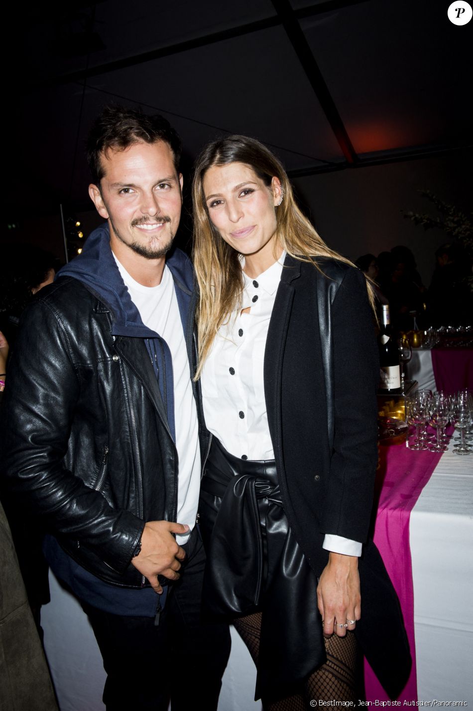 Laury Thilleman (Miss France 2011) et son compagnon Juan Arbelaez à l'occasion du lancement de la 26ème campagne d'Octobre Rose par l'association Le Cancer du Sein, Parlons-en ! sur le Champ de Mars à Paris, France, le 1er octobre 2019. © Jean-Baptiste Autissier/Panoramic/Bestimage