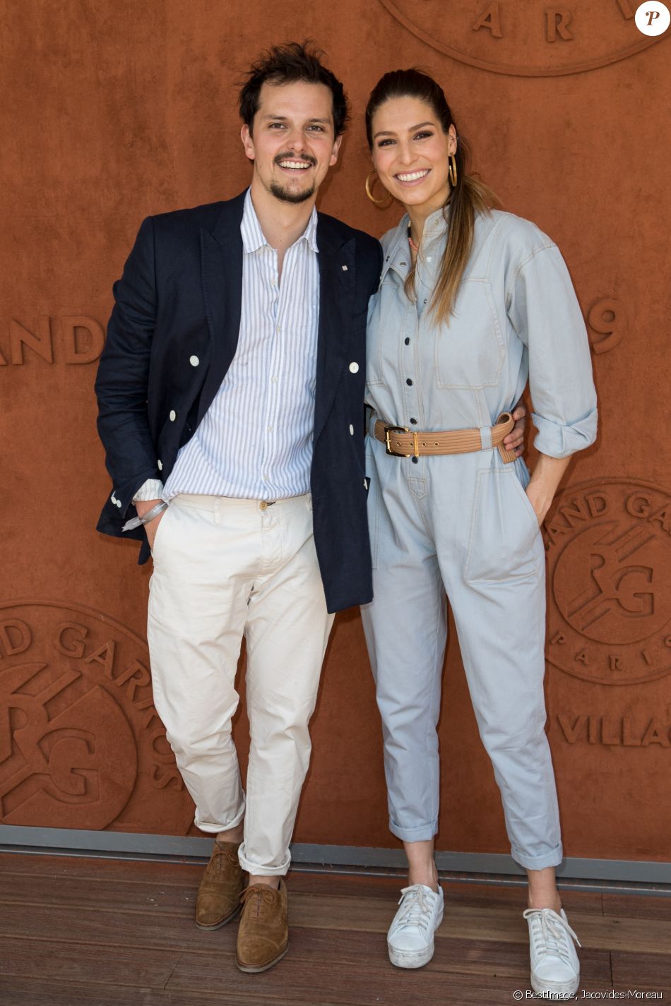 Laury Thilleman (Miss France 2011) et son compagnon le chef cuisinier Juan Arbelaez au village lors des internationaux de tennis de Roland Garros à Paris, France, le 1 juin 2019. © Jacovides-Moreau/Bestimage