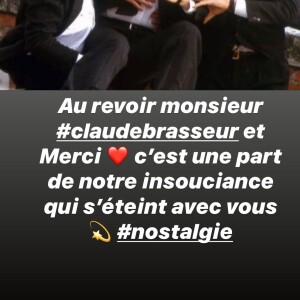 Hommage de Laeticia Hallyday à Claude Brasseur sur Instagram, le 22 décembre 2020.