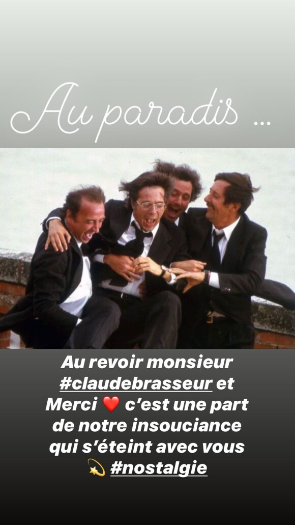 Hommage de Laeticia Hallyday à Claude Brasseur sur Instagram, le 22 décembre 2020.